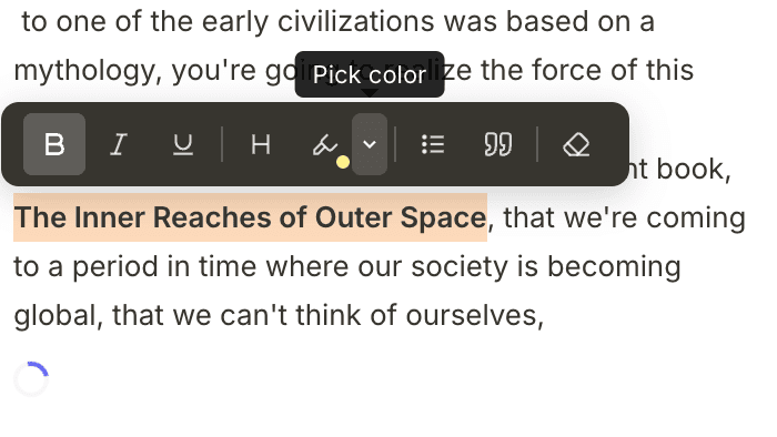 LessonScriptor editing toolbar with color highlighting and text formatting